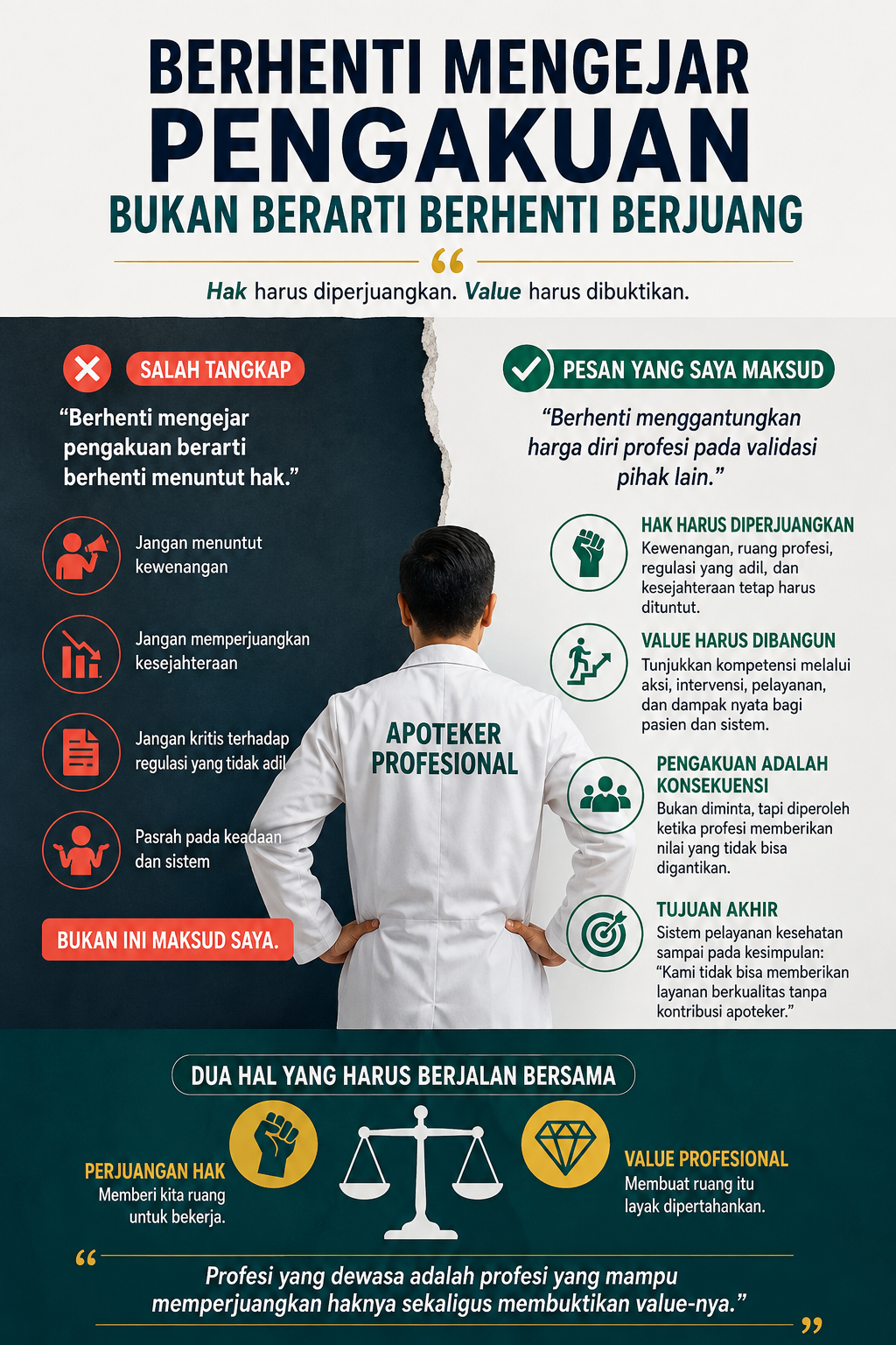 Berhenti Mengejar Pengakuan Bukan Berarti Berhenti Berjuang